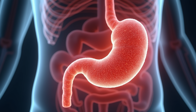 Eye-level view of a medical illustration showing the pancreas and surrounding organs