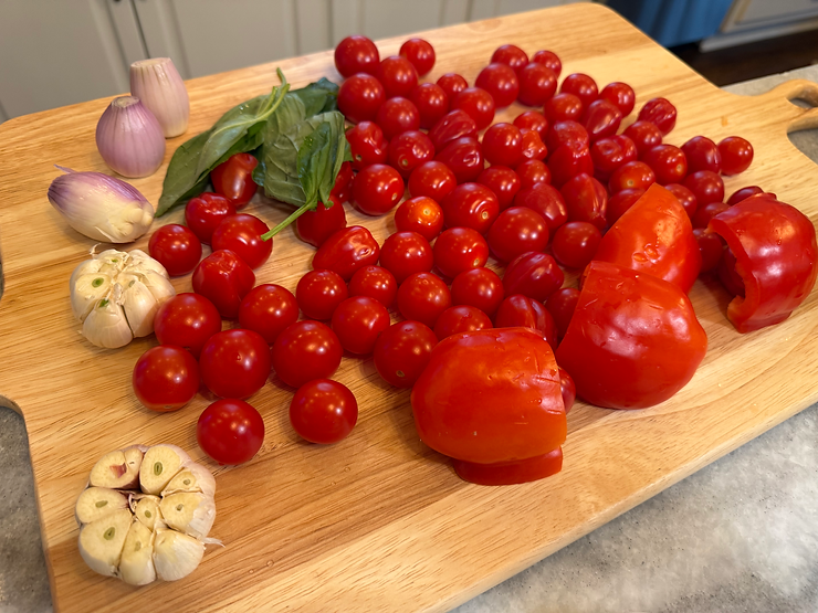 Fresh vegetables ready for roasting