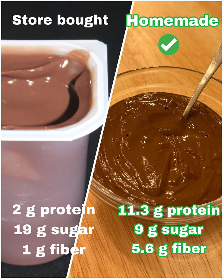 Homemade pudding has more protein, fiber, vitamins, and minerals. Also homemade has less sugar.