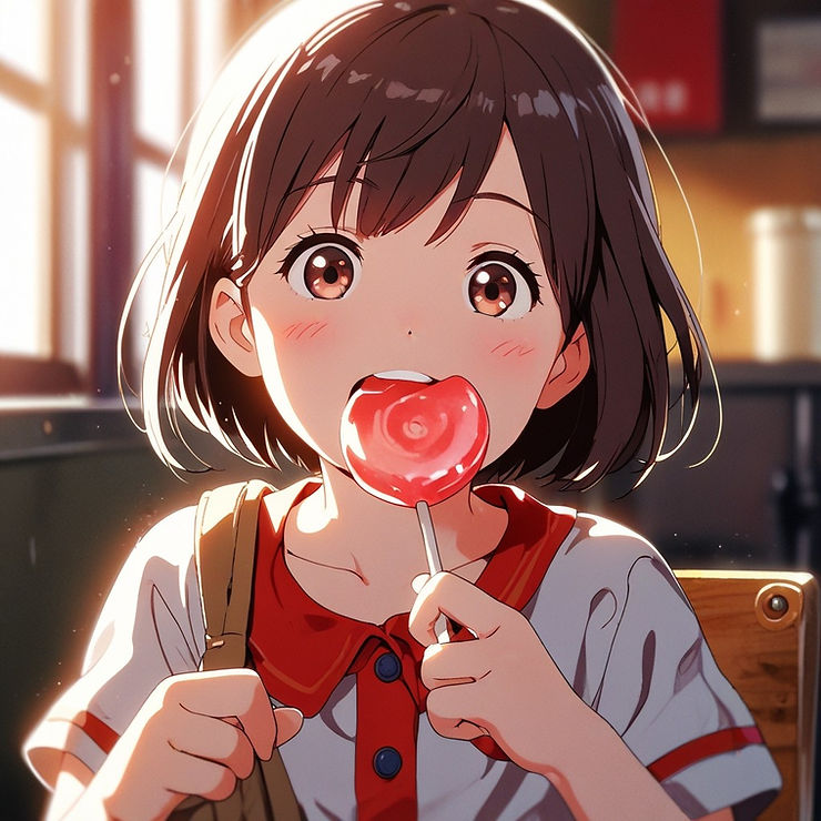 Girl consuming candies with red 40 dye not knowing potential long-term risks